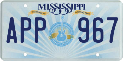 MS license plate APP967