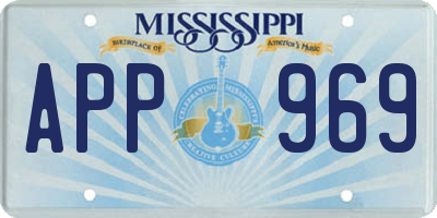 MS license plate APP969