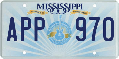 MS license plate APP970
