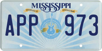 MS license plate APP973