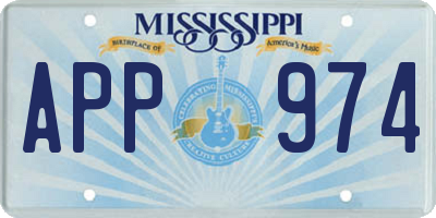 MS license plate APP974