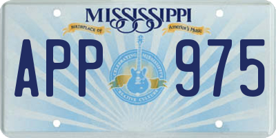 MS license plate APP975
