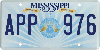 MS license plate APP976