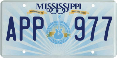 MS license plate APP977