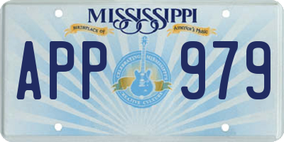 MS license plate APP979