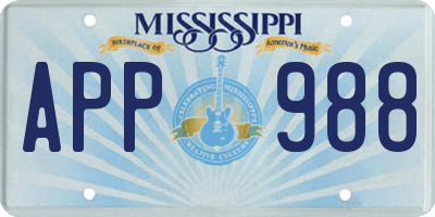 MS license plate APP988