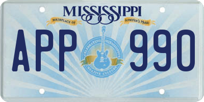 MS license plate APP990