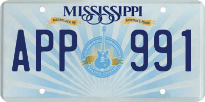 MS license plate APP991