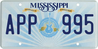 MS license plate APP995