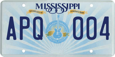 MS license plate APQ004