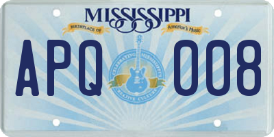MS license plate APQ008