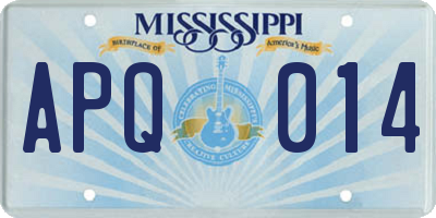 MS license plate APQ014