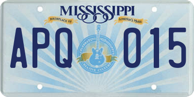 MS license plate APQ015
