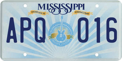 MS license plate APQ016