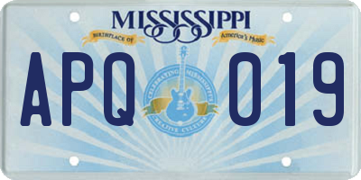 MS license plate APQ019