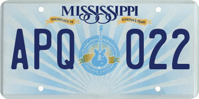 MS license plate APQ022