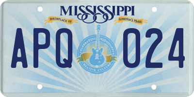 MS license plate APQ024