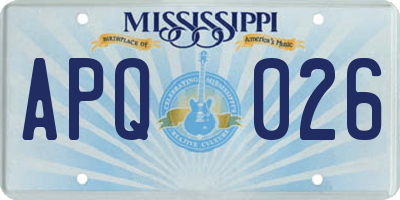 MS license plate APQ026