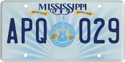 MS license plate APQ029