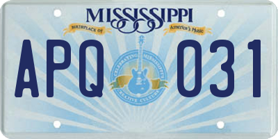 MS license plate APQ031