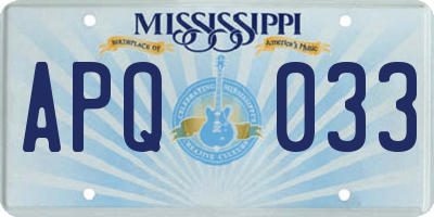 MS license plate APQ033