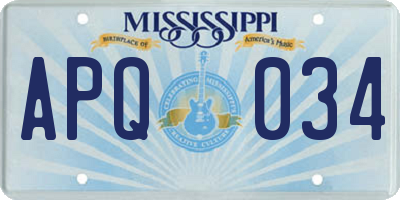 MS license plate APQ034