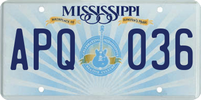 MS license plate APQ036