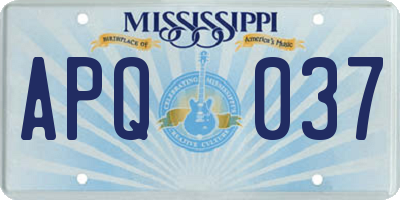 MS license plate APQ037