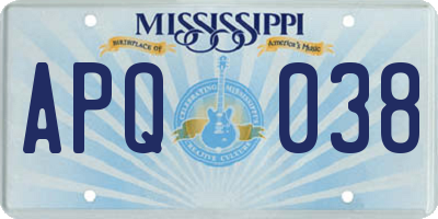 MS license plate APQ038