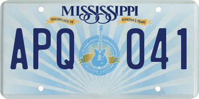 MS license plate APQ041