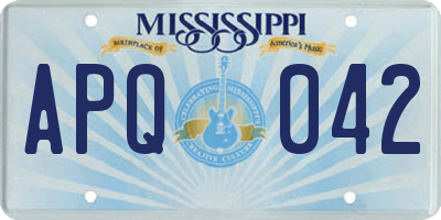 MS license plate APQ042
