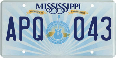 MS license plate APQ043