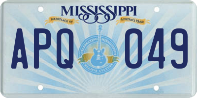 MS license plate APQ049