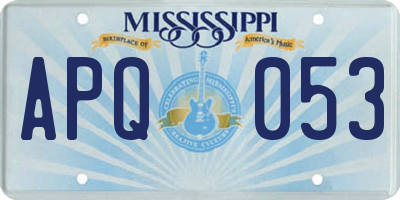 MS license plate APQ053