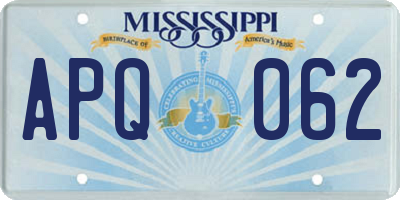 MS license plate APQ062