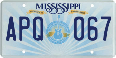 MS license plate APQ067