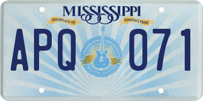 MS license plate APQ071