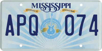 MS license plate APQ074