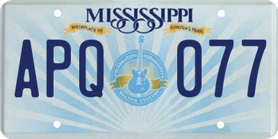 MS license plate APQ077