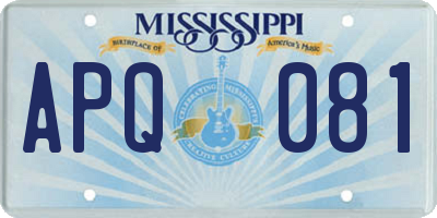 MS license plate APQ081