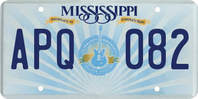 MS license plate APQ082