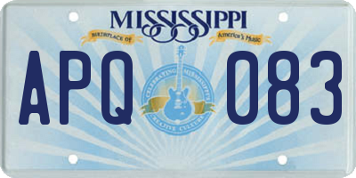 MS license plate APQ083