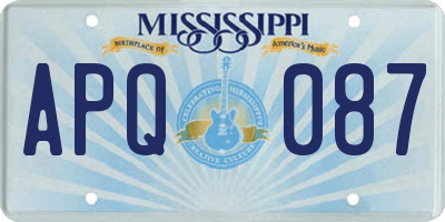 MS license plate APQ087