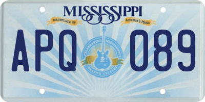 MS license plate APQ089