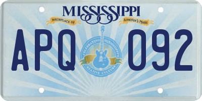 MS license plate APQ092