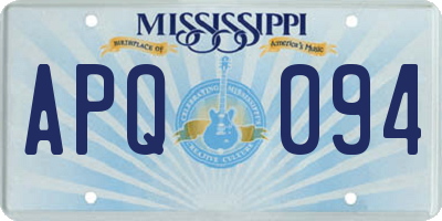 MS license plate APQ094