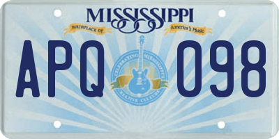 MS license plate APQ098