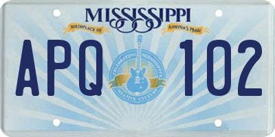 MS license plate APQ102