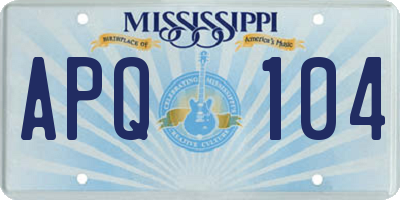 MS license plate APQ104