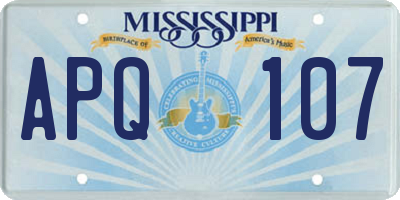 MS license plate APQ107